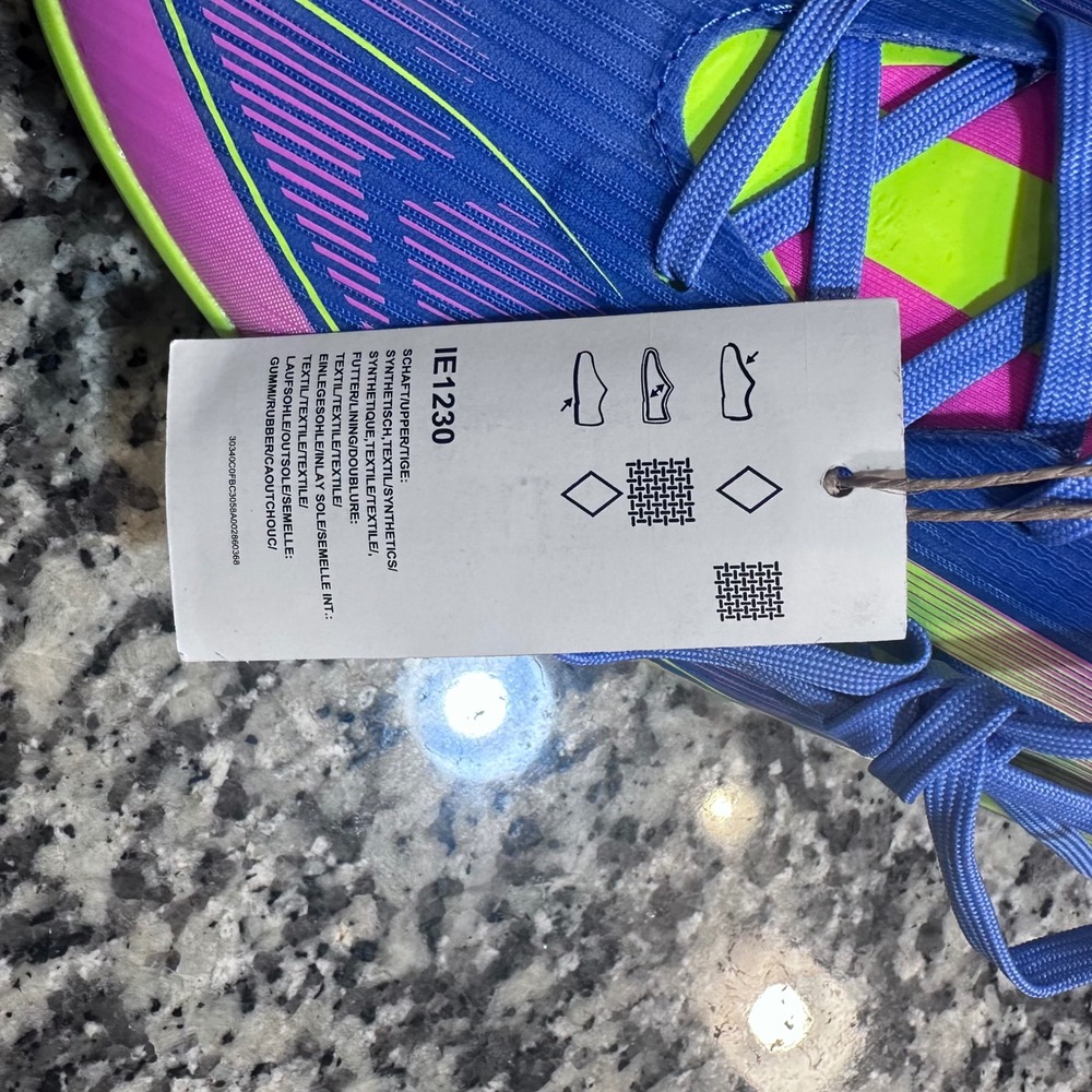 Adidas F50 League TF Soccer Cleats Shoes Mens Size 11.5 Blue Pink Neon Green - Picture 10 of 12